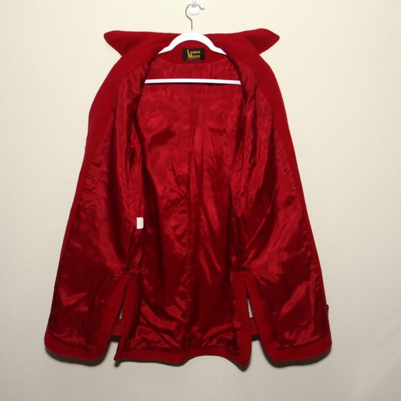 Vintage Lauren Meren Wool Blend Coat Red Medium (No size tag) - Picture 9 of 10